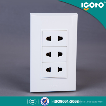 Igoto American Style B111-3 Universal Triple Receptacle Wall Socket